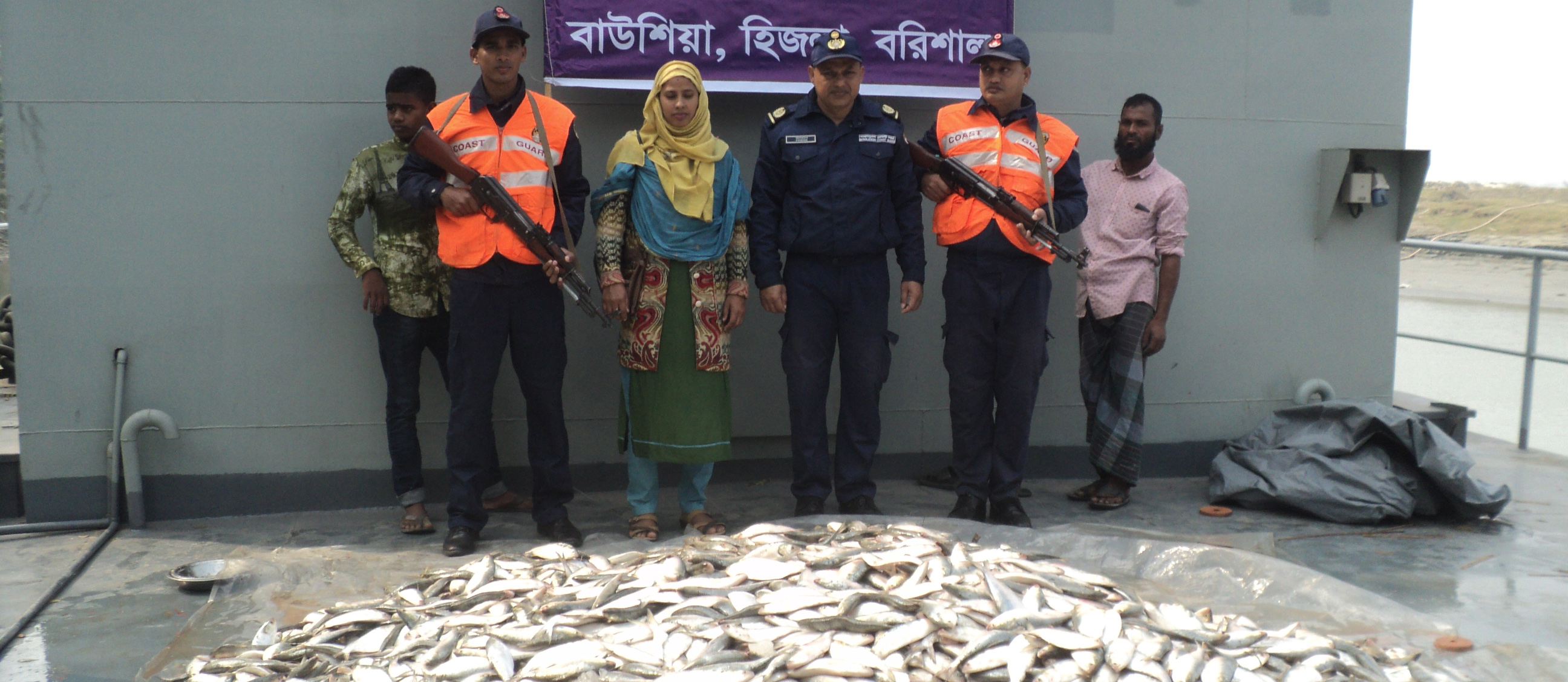 হিজলার মেঘনা থেকে জাটকা ও ফাইটার বোর্ড আটক-নেই ব্যবসায়ী