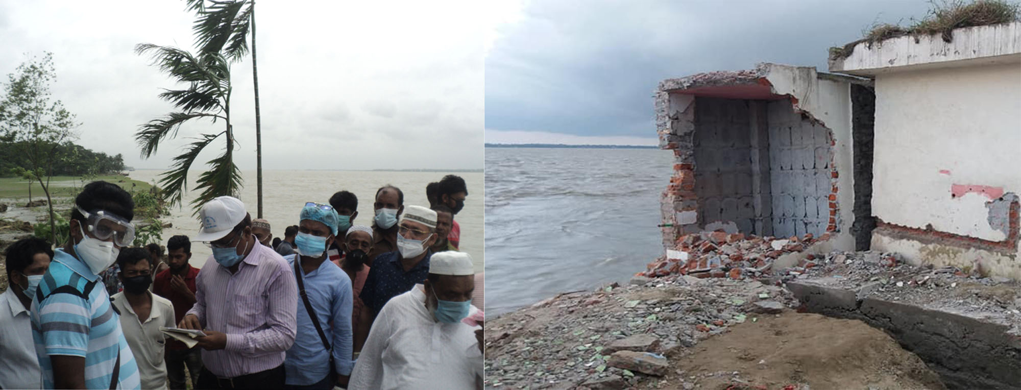 মেঘনা নদী ভাঙনী এলাকা পরিদর্শন করলেন পাউবো