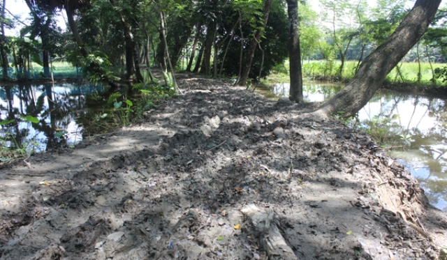 বরিশালে কাঁচা রাস্তায় মানুষের দুর্ভোগ