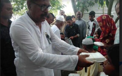 ধর্মপাশায় শোক দিবসে ব্যতিক্রমি উদ্যোগ আশ্রয়ণ প্রকল্পে উন্নত খাবার