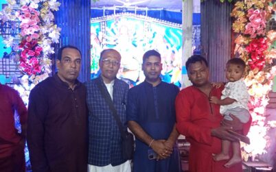 বরিশাল গৌরনদীতে  দুর্গা পূজা শেষ হয়েছে