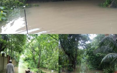 টানা বৃষ্টিতে ব্যাপক জলাবদ্ধতা, তলিয়ে গেছে ঘরবাড়ি ও রাস্তা — চরম দুর্ভোগে সাধারণ মানুষ