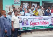 বরিশালে কৃষক দলের বিক্ষোভ মিছিল