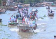 সংস্কারের ৩১ দফা প্রচারে সন্ধ‍্যা নদীতে বিএনপির নৌ র‍্যালী